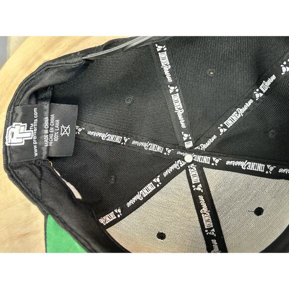 Dnine Reserve Snapback Hat Black Solid Adjustable Gold Pot Emblem Embroidered - Picture 9 of 10